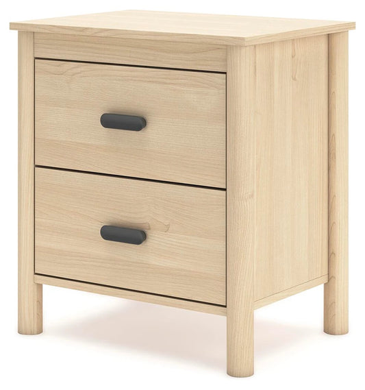 Cabinella Modern Wooden Nightstand with 2 Smooth-Gliding Drawers