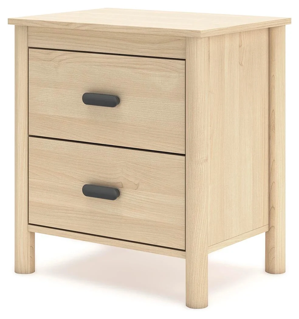 Cabinella Modern Wooden Nightstand with 2 Smooth-Gliding Drawers