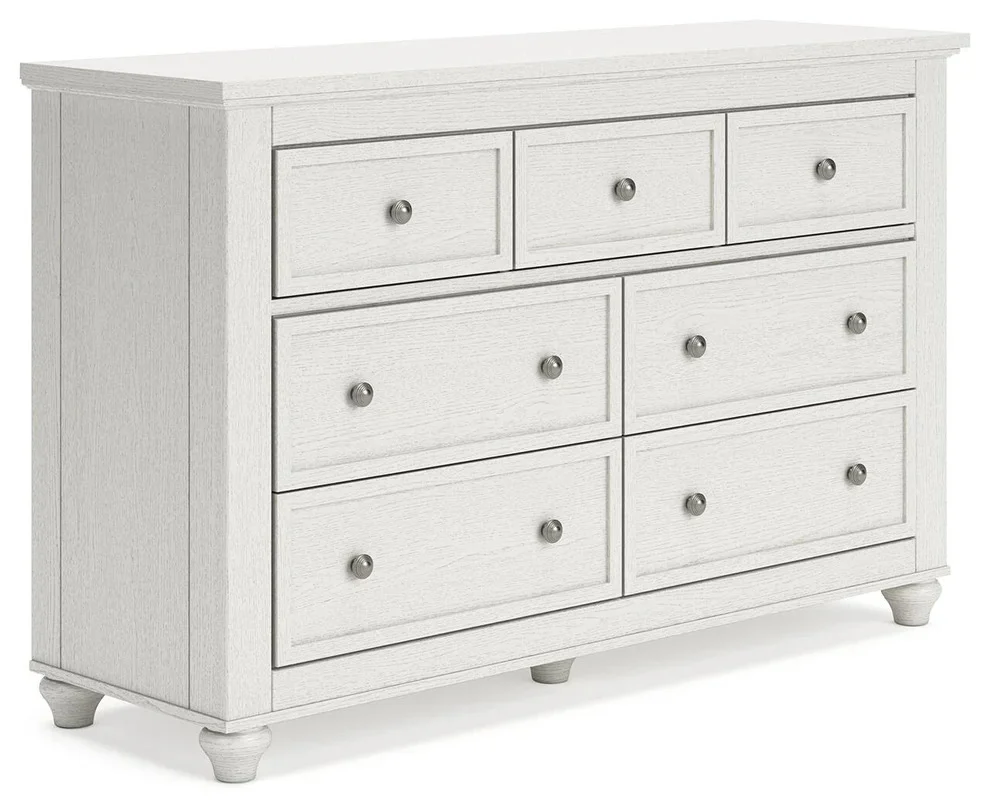 Grantoni 7-Drawer Dresser with Soft White Finish