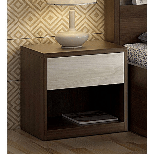 Ambry Wooden Side Table with Storage Drawer and Open Shelf