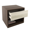 Ambry Wooden Side Table with Storage Drawer and Open Shelf