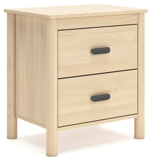 Cabinella Modern Wooden Nightstand with 2 Smooth-Gliding Drawers