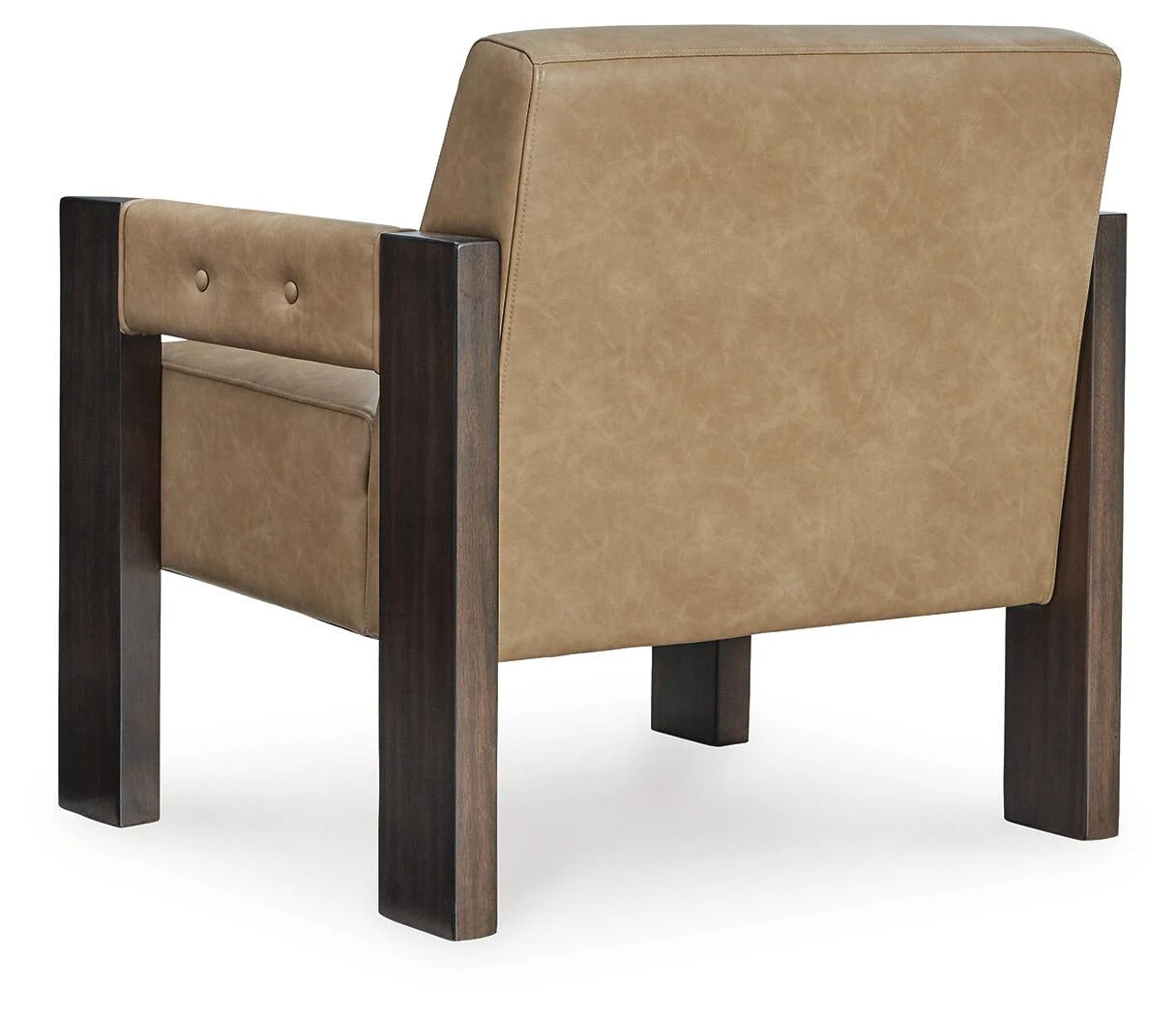 Adlanlock Faux Leather Accent Chair with Espresso Wood Frame